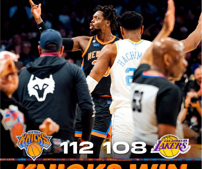 La doble estrella de los Knicks venció a los Lakers con 30+ al mismo tiempo